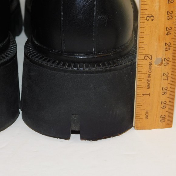 Nasty Gal Lace Up Black Combat Moto Boots Size 7 - Picture 6 of 12